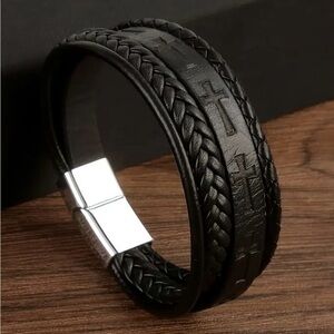 Cross Leather Bracelet NWT